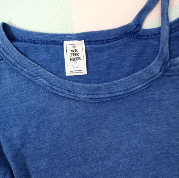 FREE PEOPLE We The Free Alex Tee Blue Lagoon NWOT Size XS - Picture 2 of 11